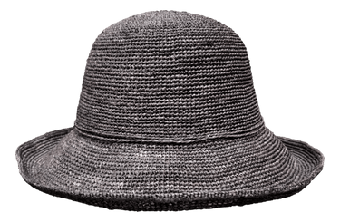 Raffia Glocke Lina anthrazit - fiebig - hutwelt