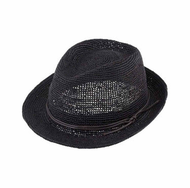 Trilby Raffia Crochet schwarz - fiebig - hutwelt