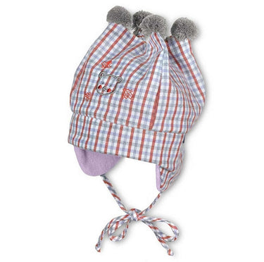 Sterntaler Mädchen Mütze mit Karostoff und Bommeln - Sterntaler® - hutwelt