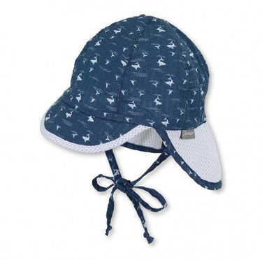 Sterntaler Schirmmütze mit Nackenschutz blau Wale - Sterntaler® - hutwelt