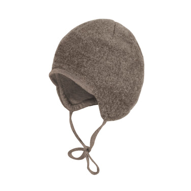 Maximo GOTS Baby Mütze Wollfleece braunmeliert