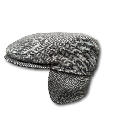 Bullani Sportmütze Fischgrät German Wool mit Ohrenklappen