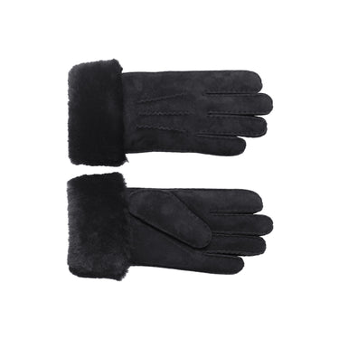 Fingerhandschuhe Schafsfell schwarz