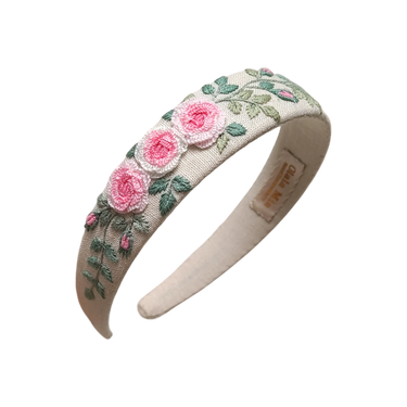 Handgesticktes Blumenstirnband 3D