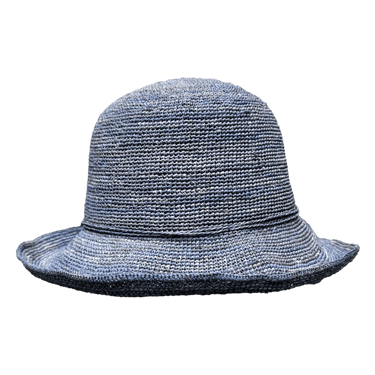 Raffia Glocke Lina jeans - fiebig - hutwelt