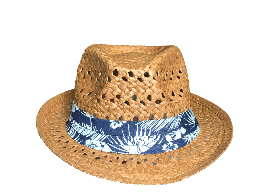 Trilby mit Hibiskus Print-Hutwelt-hutwelt